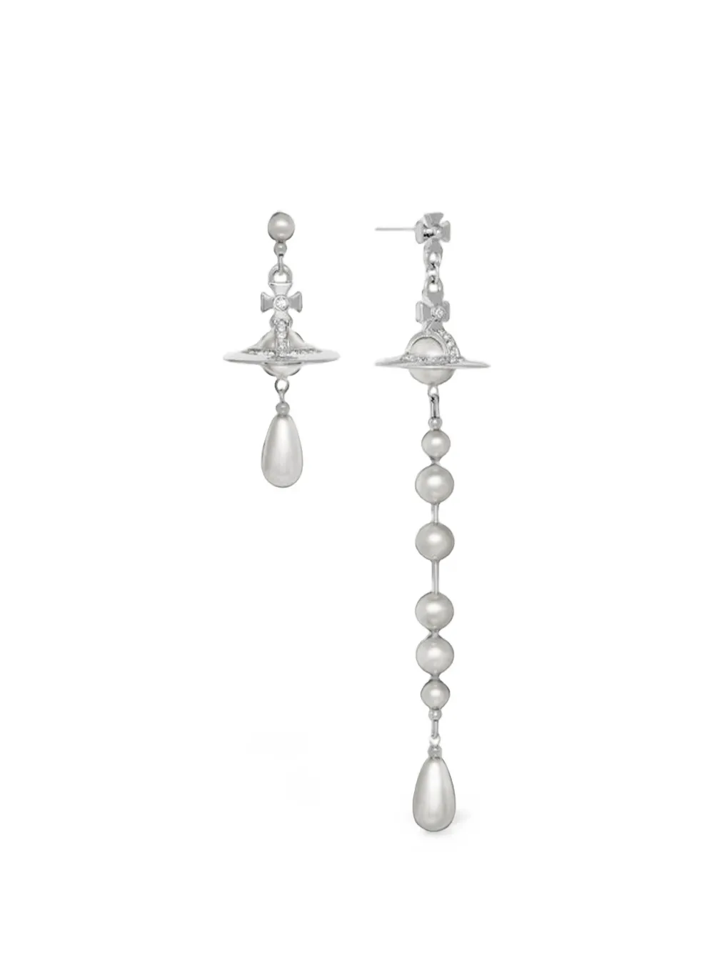 Vivienne Westwood Broken Pearl drop earrings - Argento