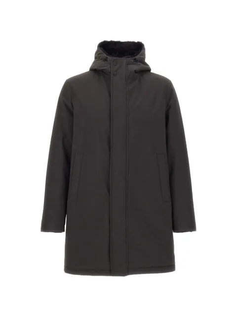Herno matte twill faux-fur parka