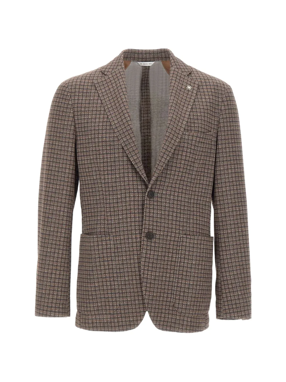 Manuel Ritz checked single-breasted blazer - Marrone