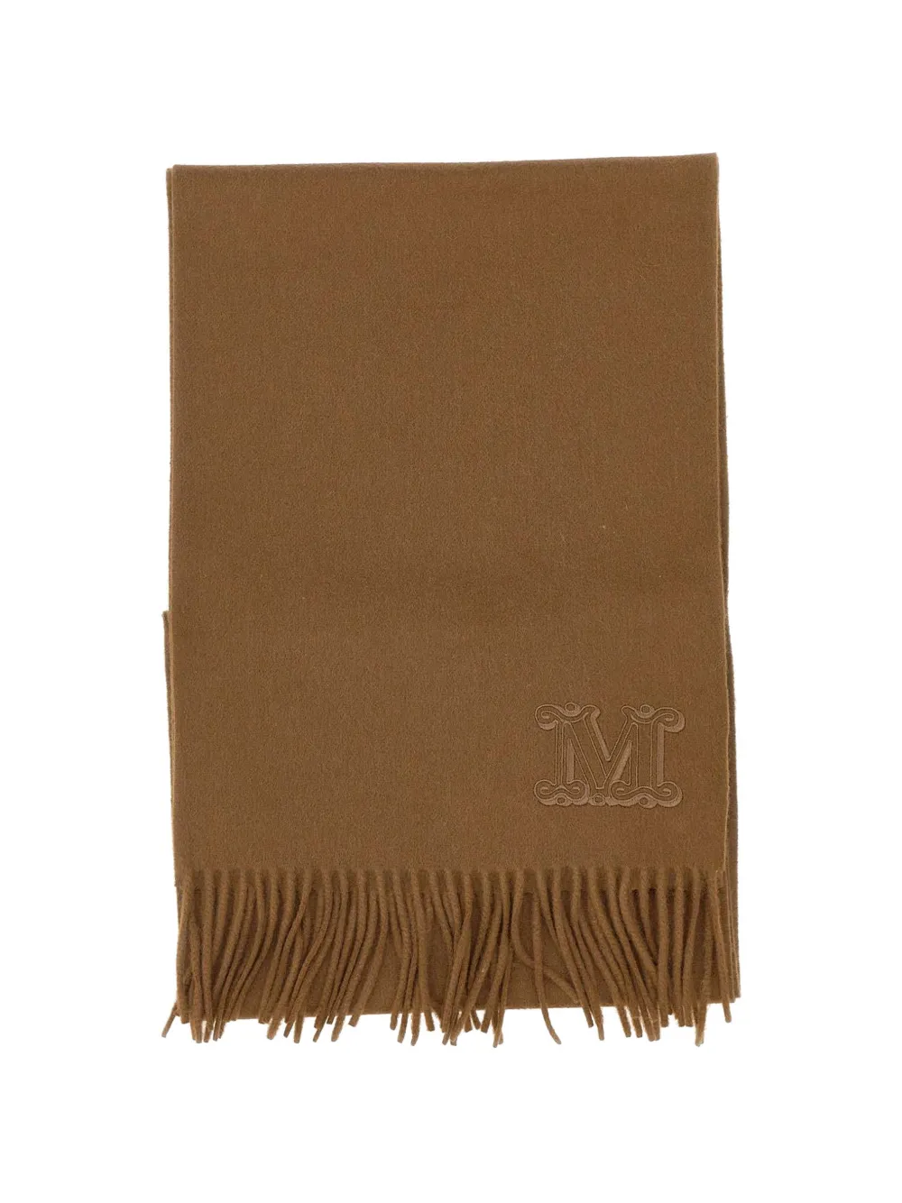 Max Mara embroidered fringed scarf - Marrone
