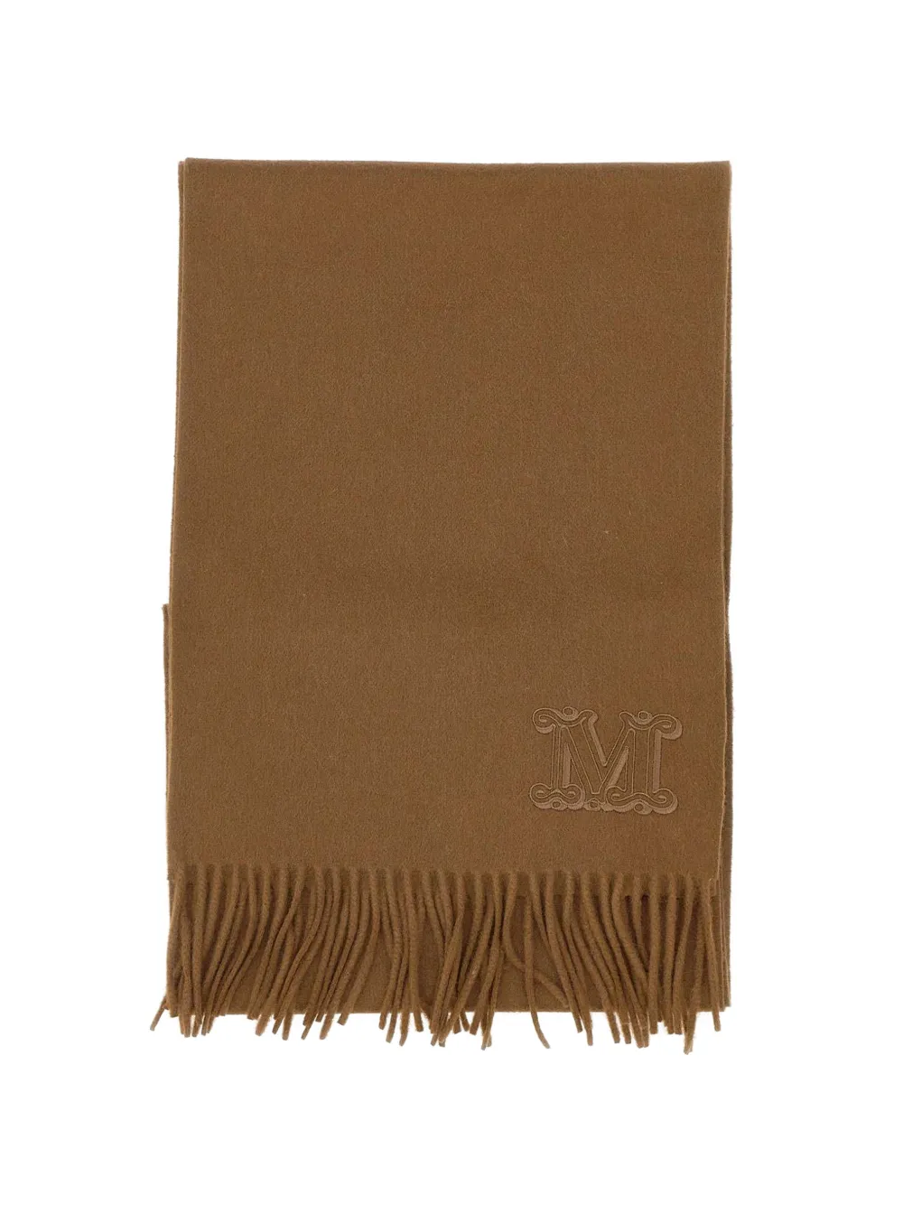 Max Mara embroidered fringed scarf - Braun