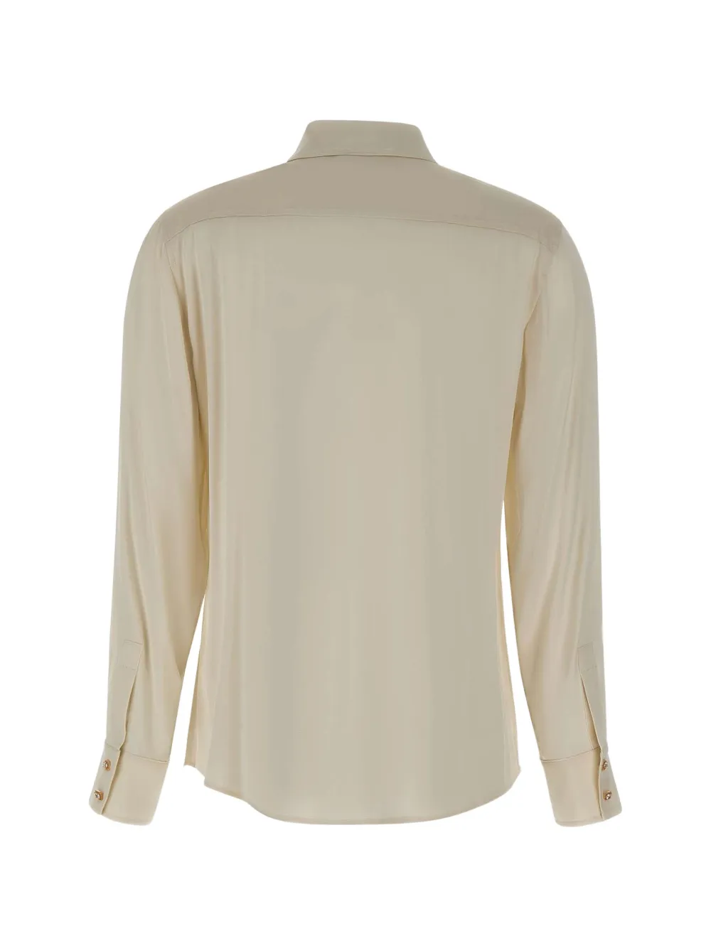 Max Mara Zijden-satijnen blouse met verborgen knoop Beige