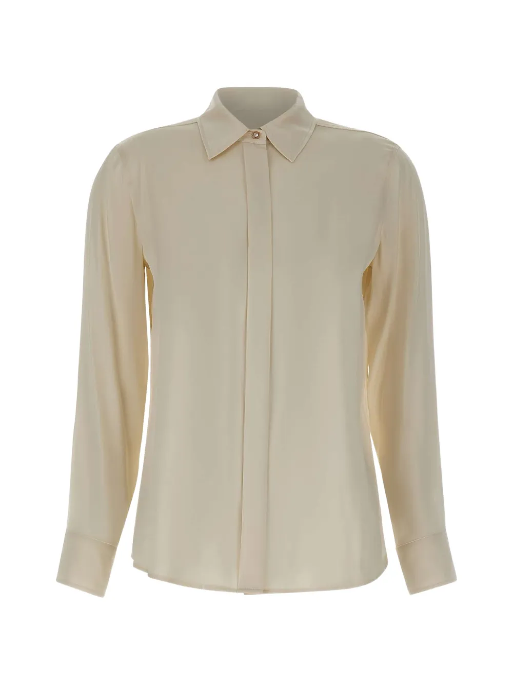 Max Mara silk-satin concealed-button shirt - Tons neutres Max Mara silk-satin concealed-button shirt - Tons neutres