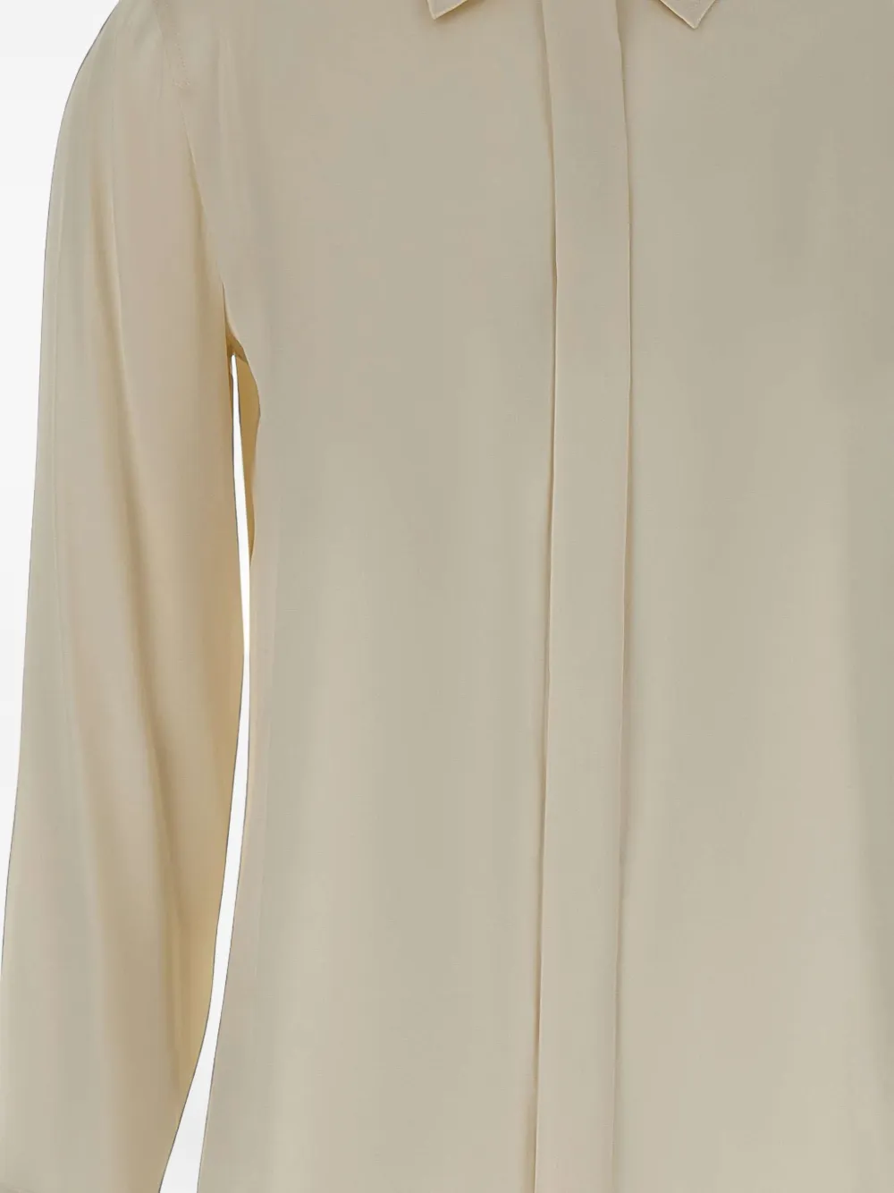 Max Mara Zijden-satijnen blouse met verborgen knoop Beige