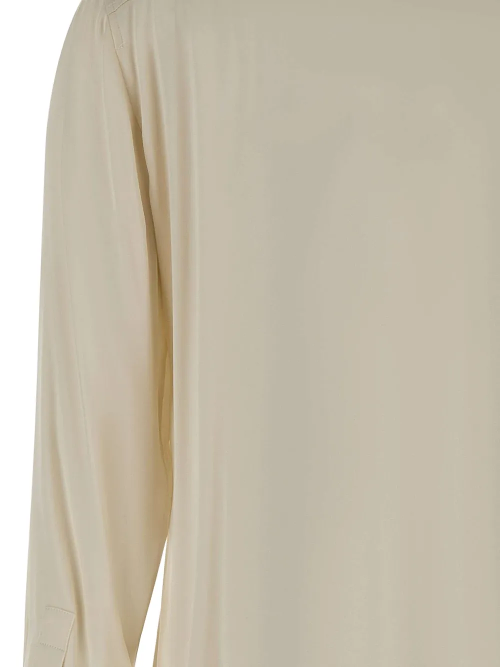 Max Mara Zijden-satijnen blouse met verborgen knoop Beige