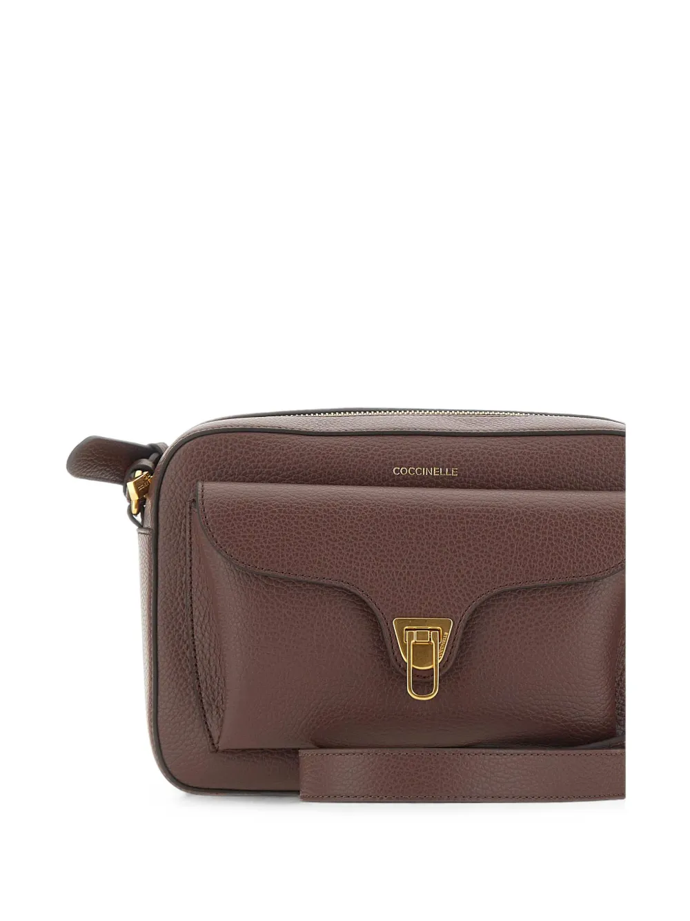 Coccinelle Beat leren schoudertas Bruin