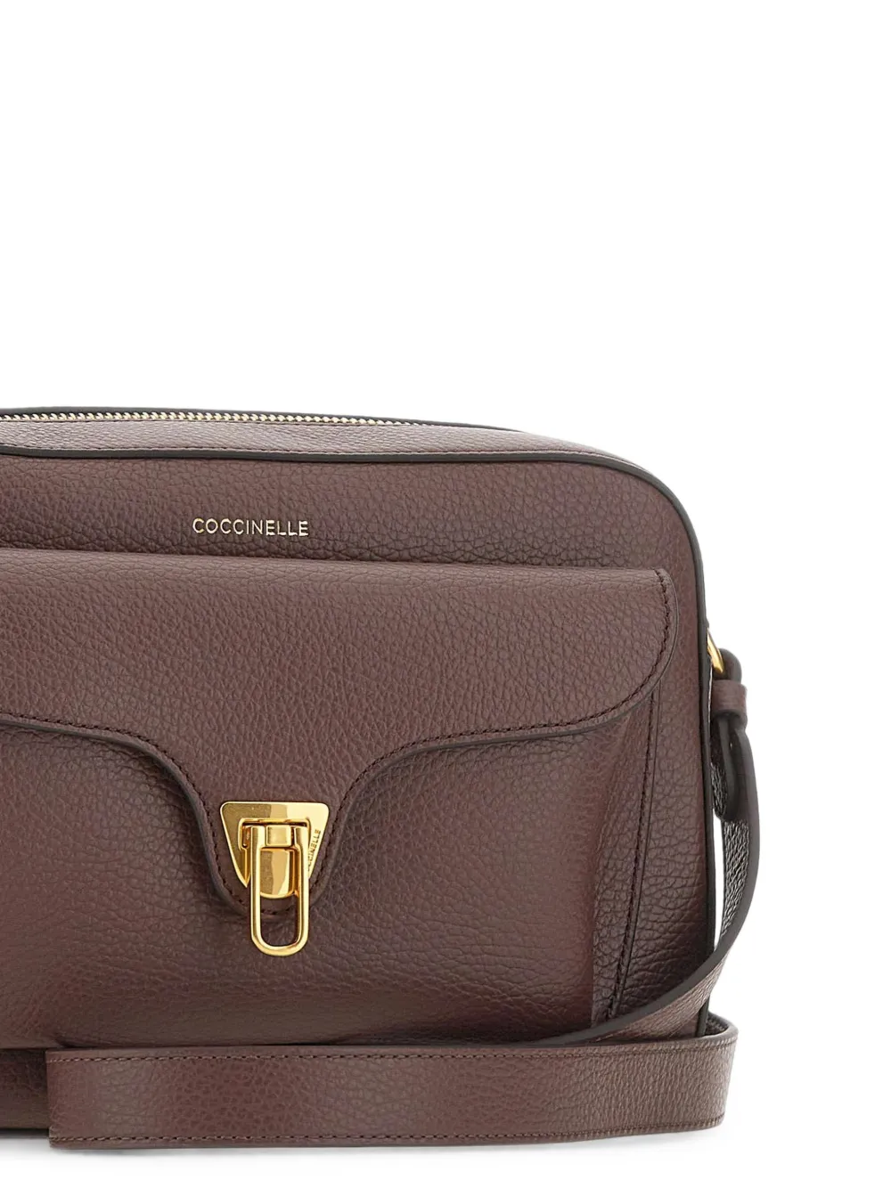 Coccinelle Beat leren schoudertas Bruin
