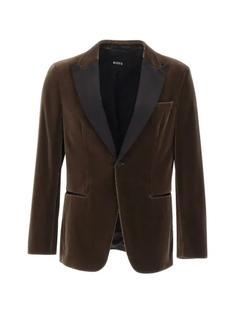 BOSS slim-fit tuxedo jacket in cotton velvet
