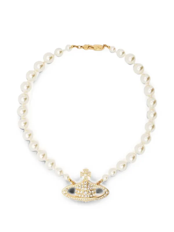 Vivienne Westwood One Row Bas Relief Orb-motif Choker | Gold