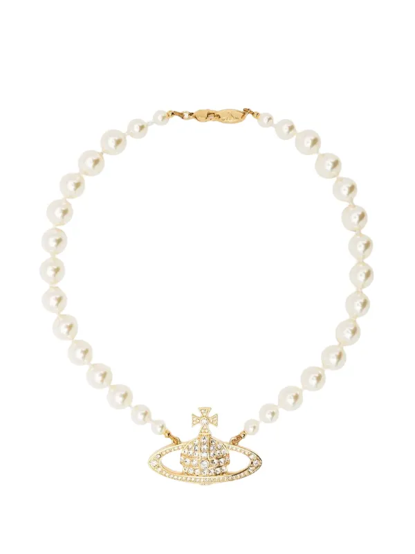 Vivienne Westwood One Row Bas Relief オーブ チョーカー | ゴールド