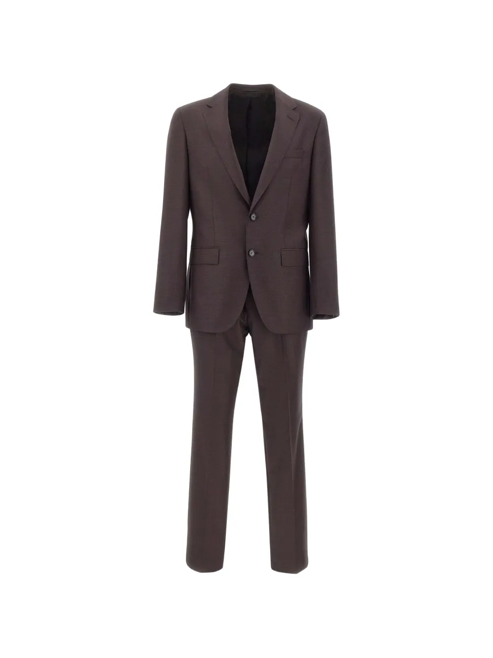 BOSS two-piece slim-fit suit in Italian virgin wool - Marrone