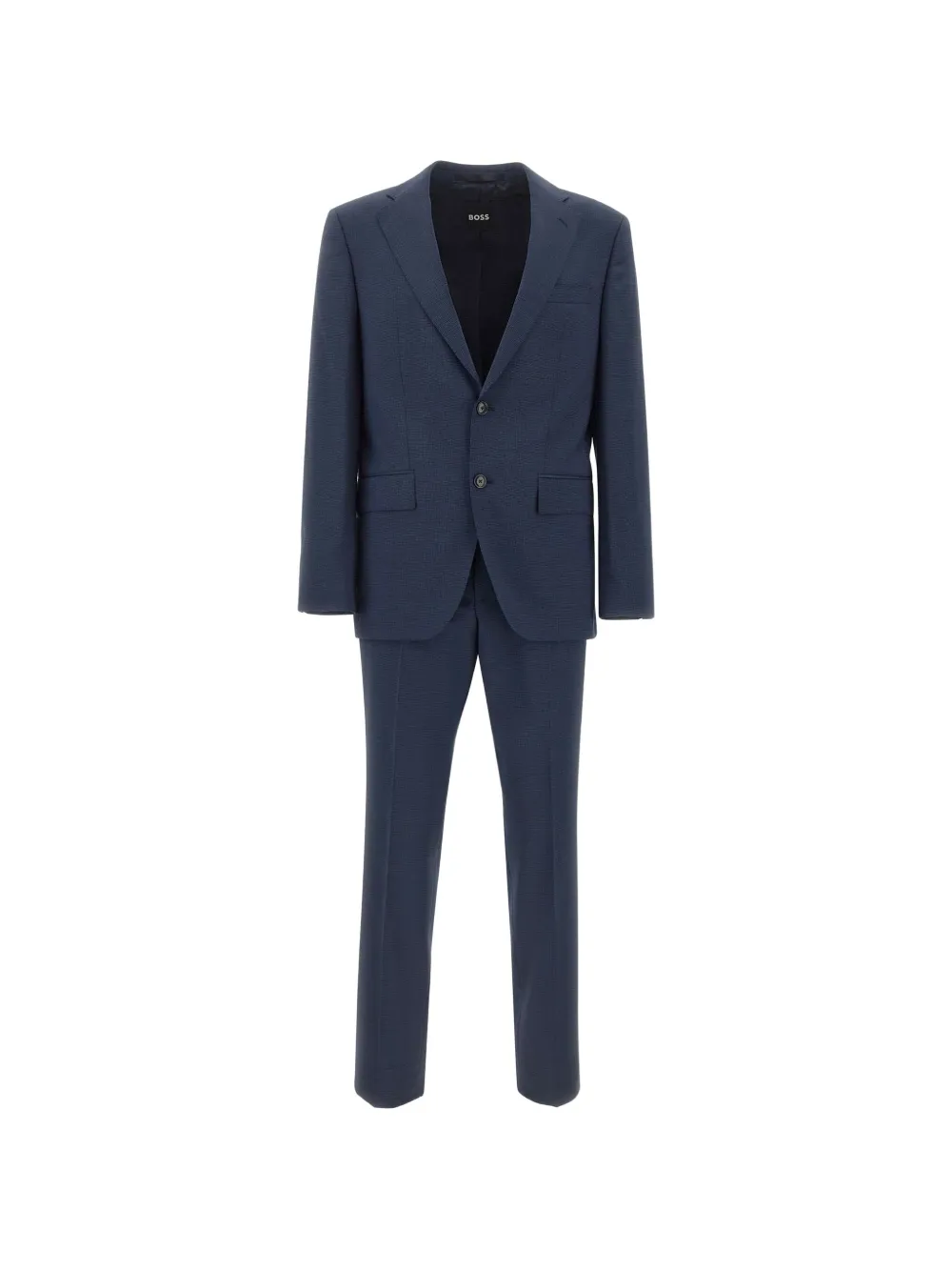 BOSS two-piece regular-fit suit in stretch-virgin wool - Blu