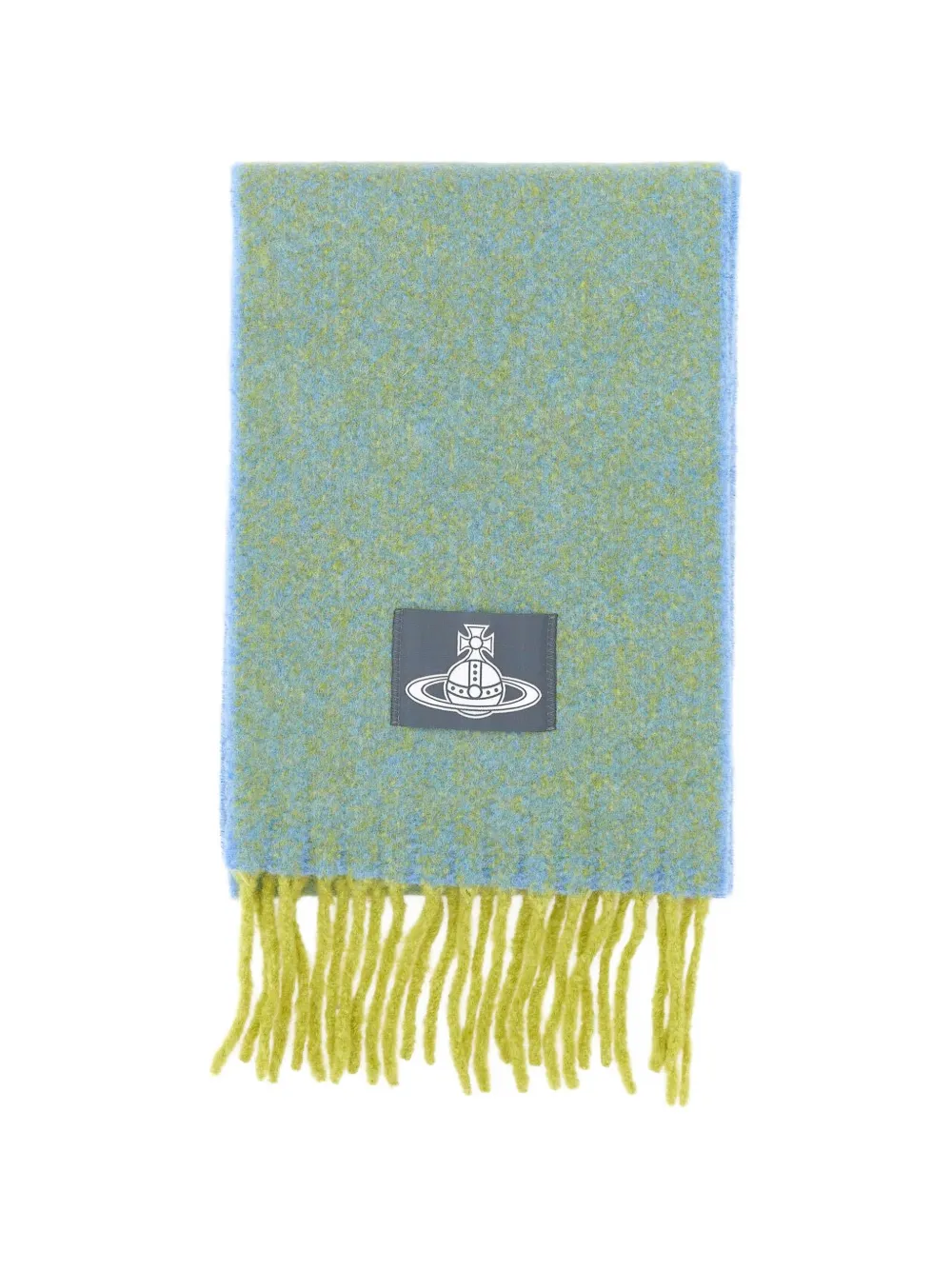 Vivienne Westwood Orb-patch chunky-knit scarf - Blu