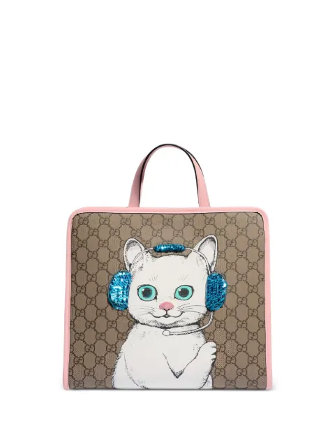 Gucci Kids x Yuko Higuchi GG Supreme cat-print tote bag