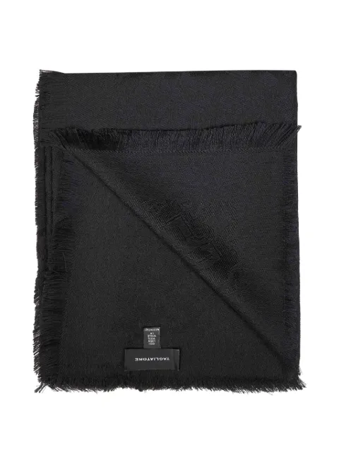Tagliatore logo-jacquard fringed scarf