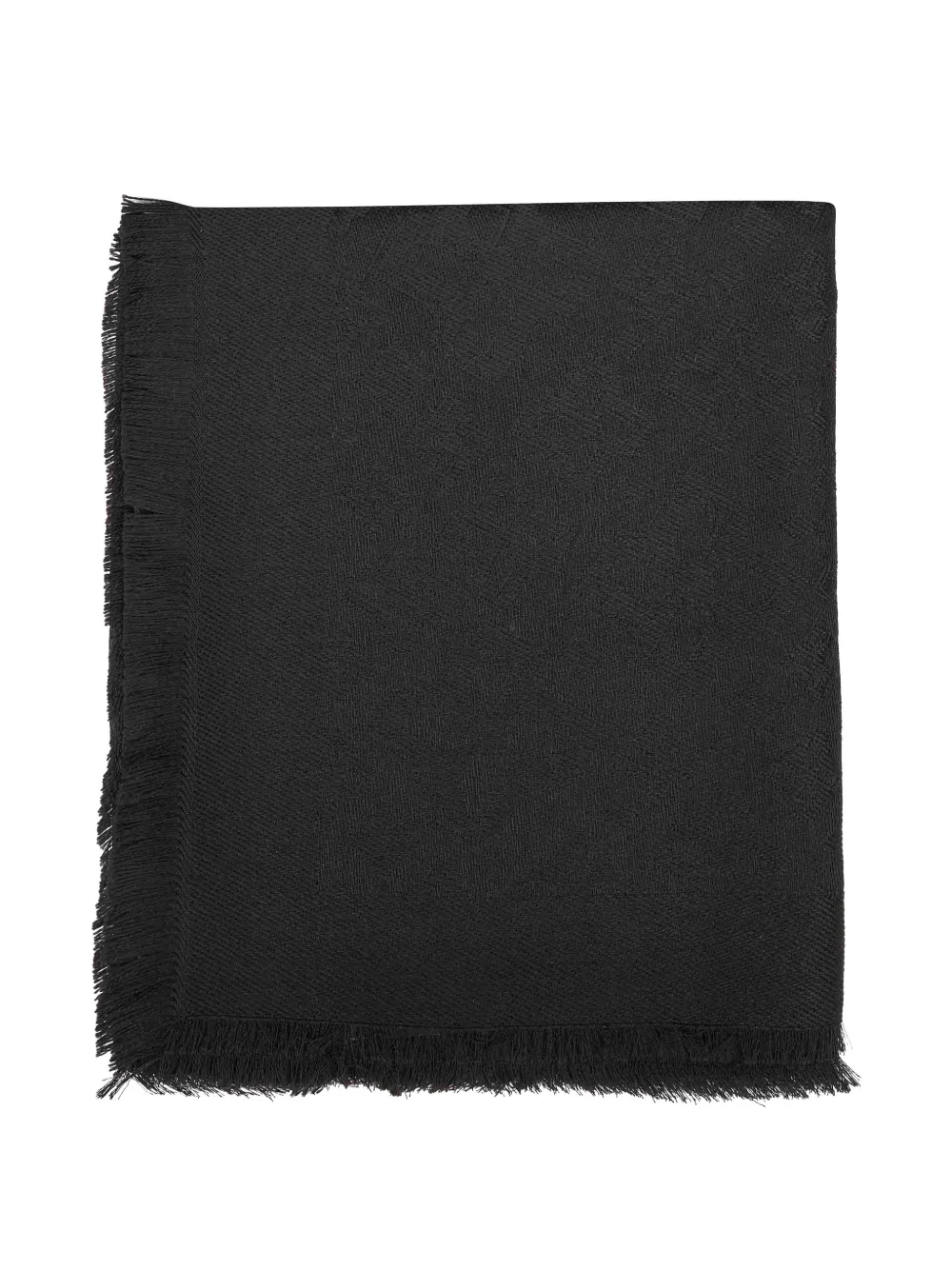 Tagliatore logo-jacquard fringed scarf Zwart