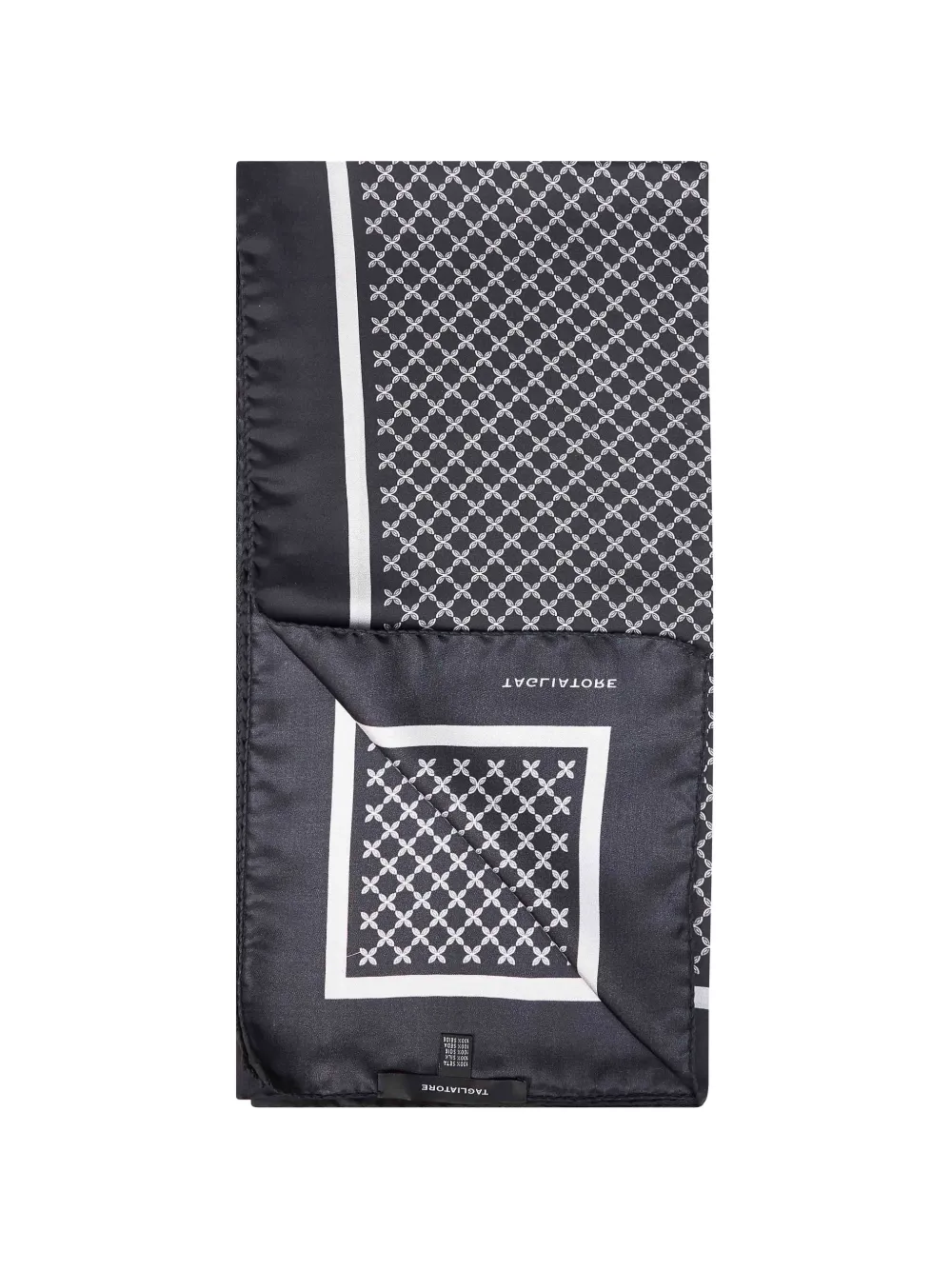 Tagliatore logo-pattern silk scarf Zwart