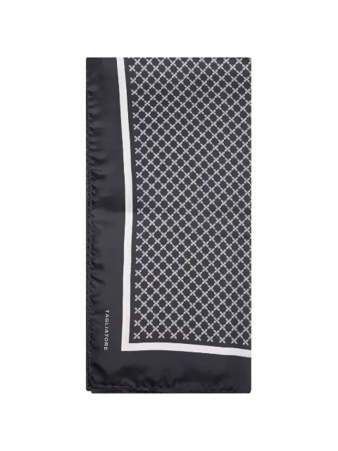 Tagliatore logo-pattern silk scarf