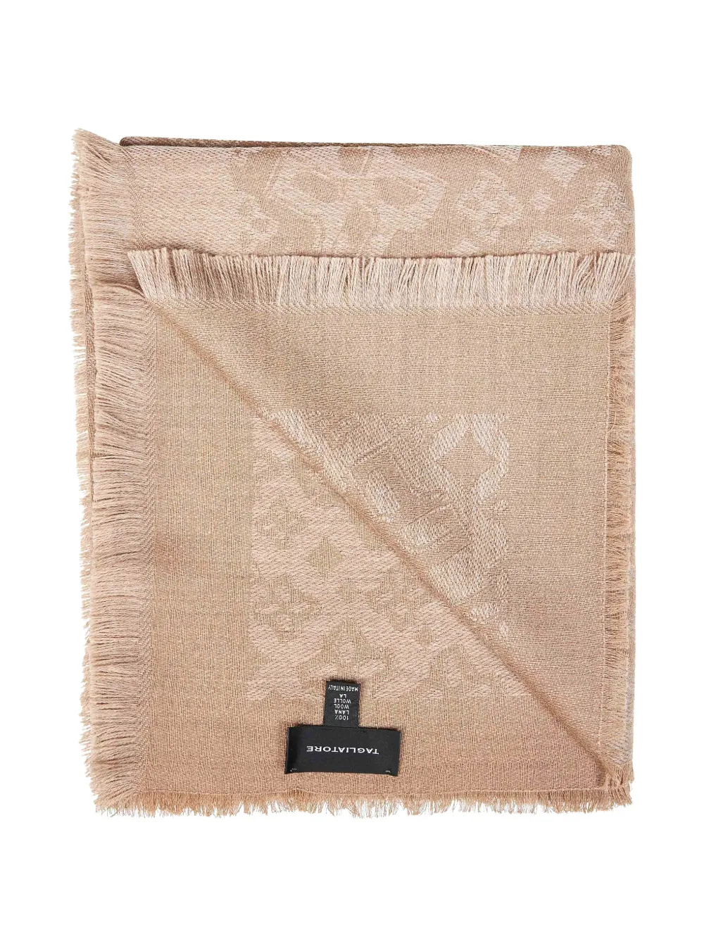 Tagliatore logo-jacquard fringed scarf - Toni neutri
