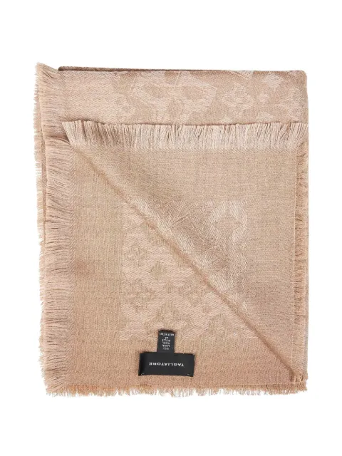 Tagliatore logo-jacquard fringed scarf