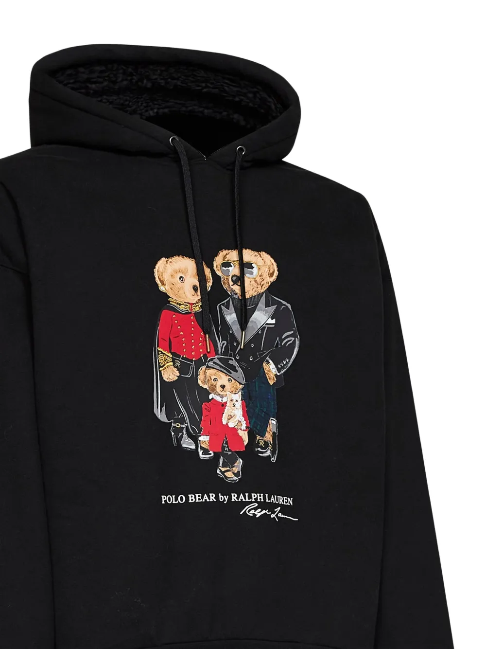 Polo Ralph Lauren Polo Bear fleece sweater met capuchon Zwart