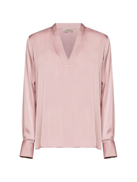 Blanca Vita V-neck long-sleeve blouse