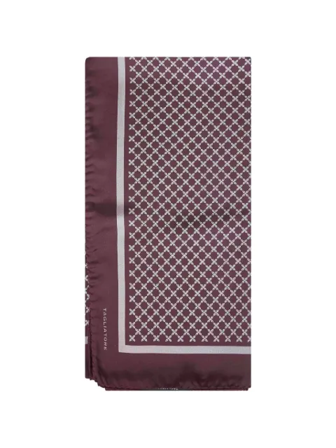 Tagliatore logo-pattern silk scarf