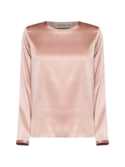 Blanca Vita raw-edge long-sleeve top