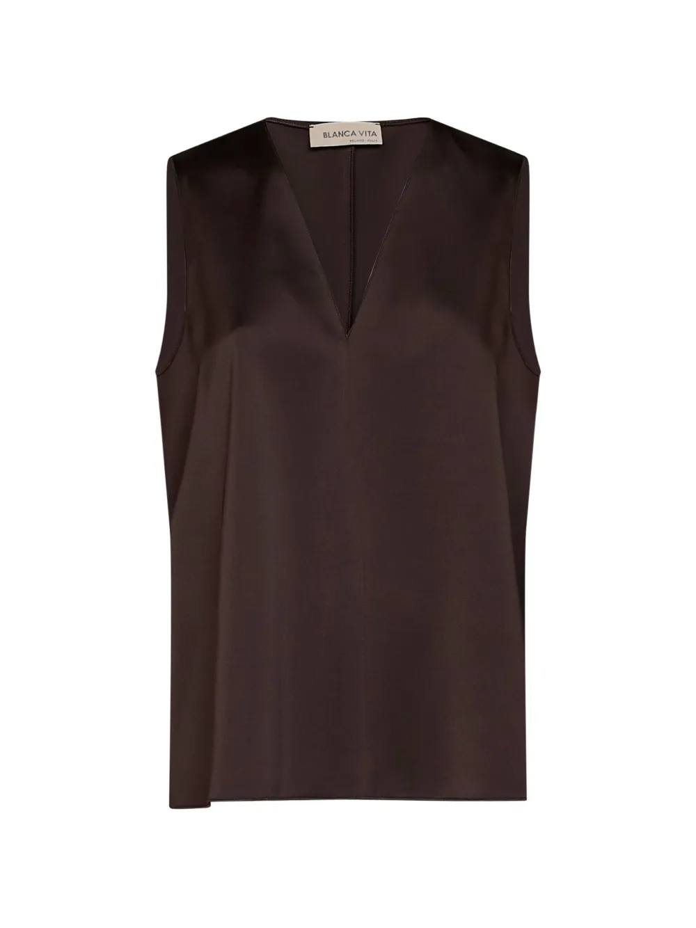 Blanca Vita V-neck sleeveless blouse - Marrone