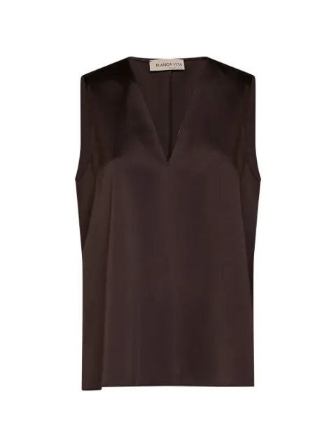 Blanca Vita V-neck sleeveless blouse