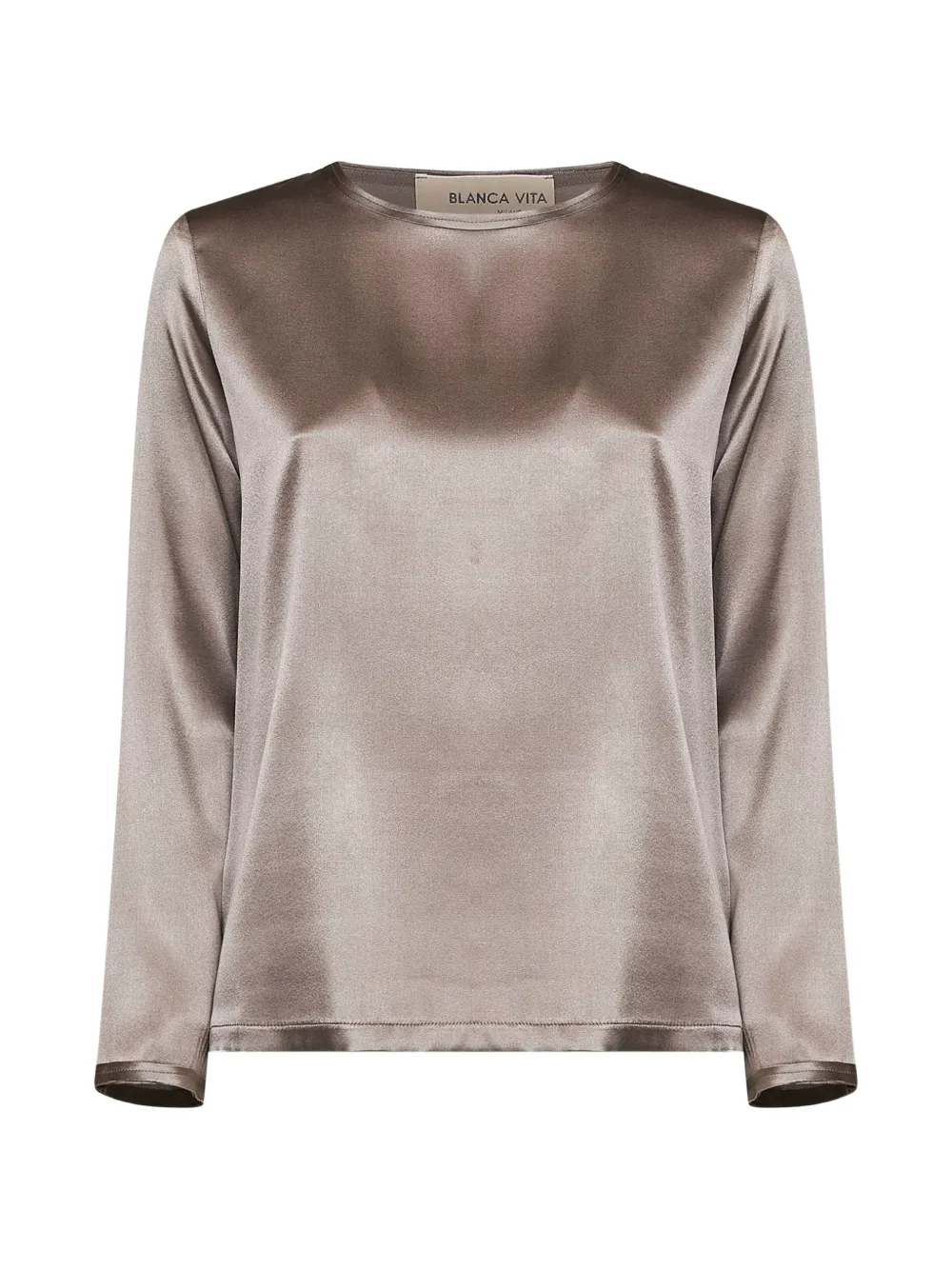 Blanca Vita Gerafelde blouse met lange mouwen Beige