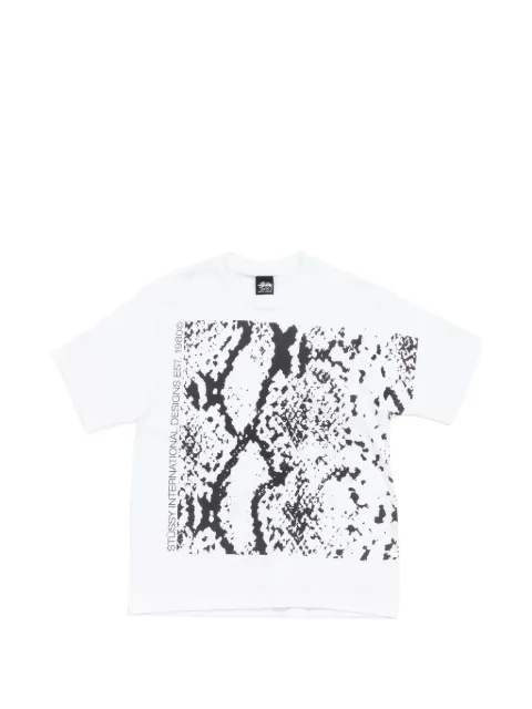 Stüssy t-shirt à imprimé serpent et logo imprimé