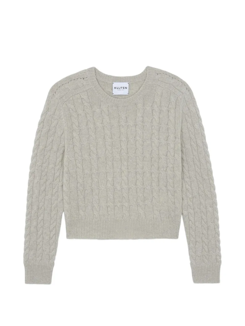 Kujten Caroline Cable Oat Sweater In Neutral