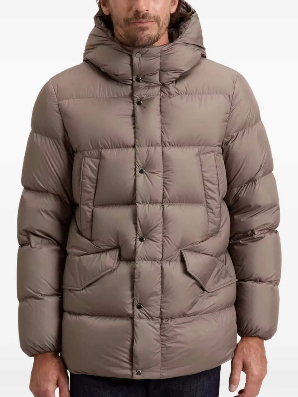 Woolrich Cloud gewatteerd jack met capuchon Bruin