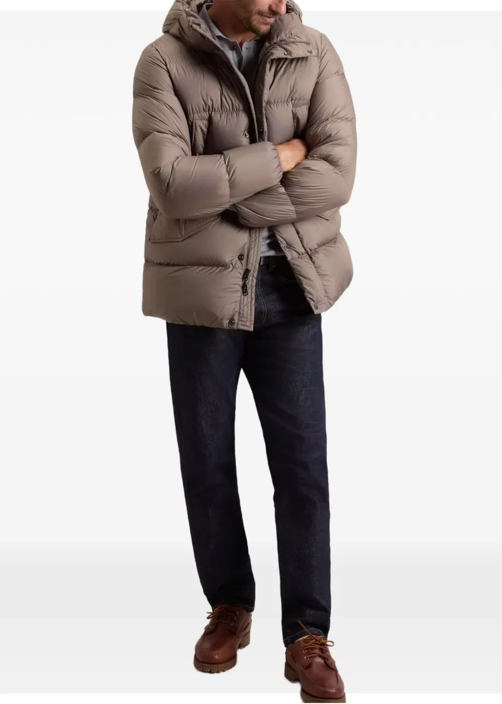 Woolrich Cloud gewatteerd jack met capuchon Bruin