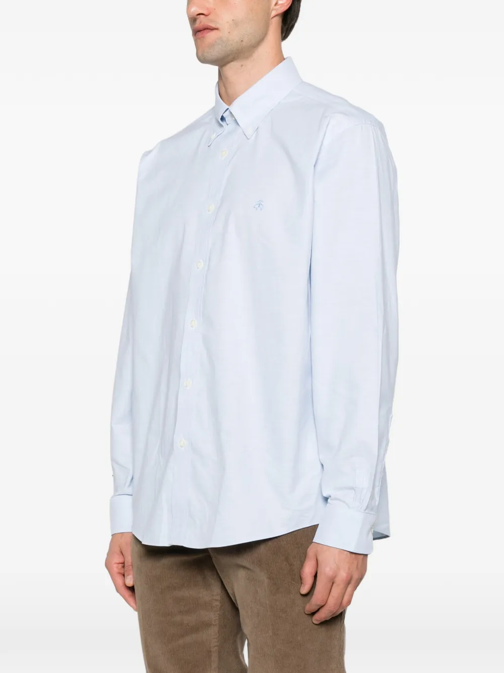 Brooks Brothers button-down embroidered-logo shirt Blauw