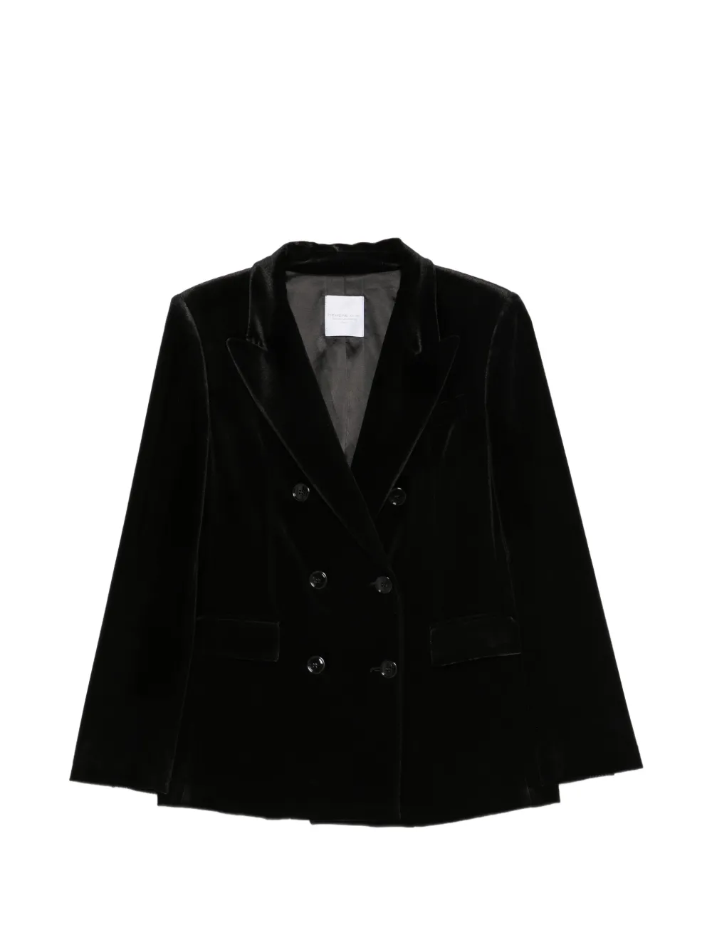 Cenere GB double-breasted velvet blazer - Schwarz