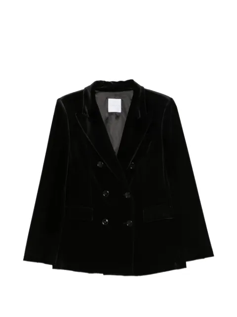 Cenere GB double-breasted velvet blazer