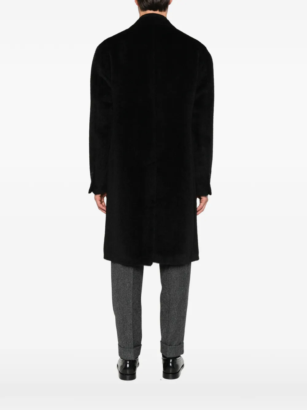 Tagliatore double-breasted peak-lapel coat Zwart