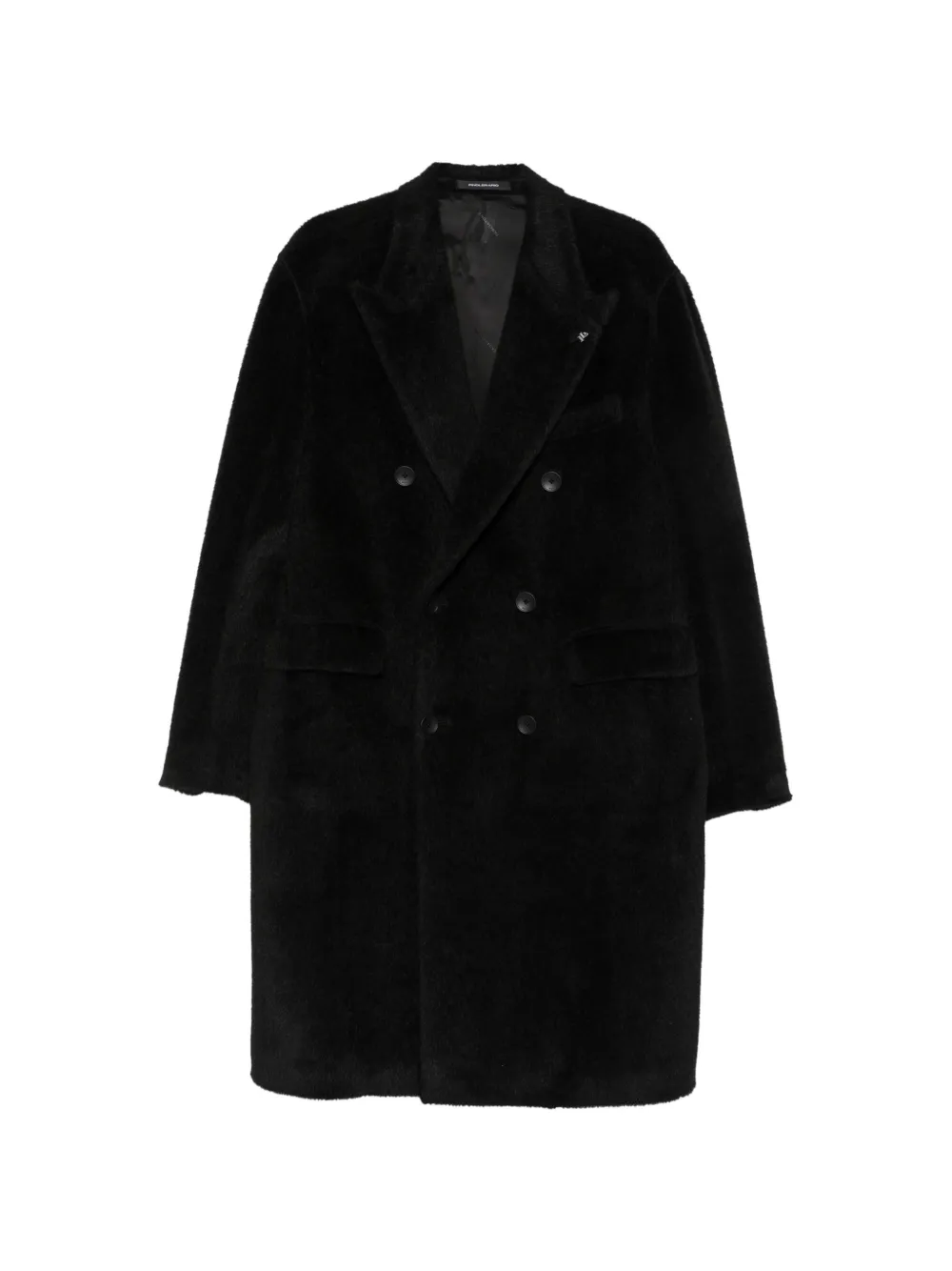 Tagliatore double-breasted peak-lapel coat Zwart