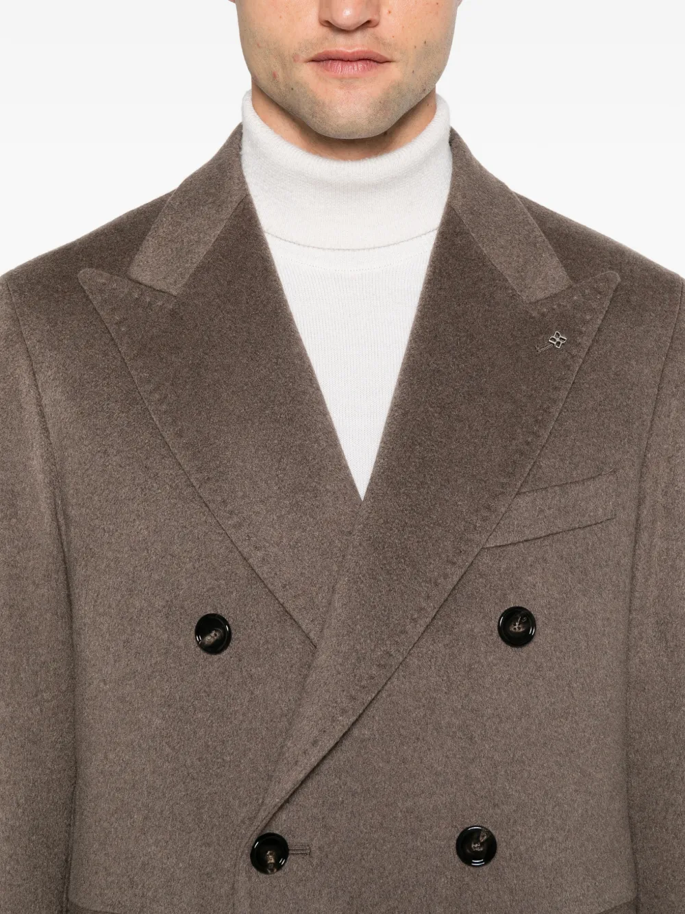 Tagliatore double-breasted peak-lapels coat Bruin