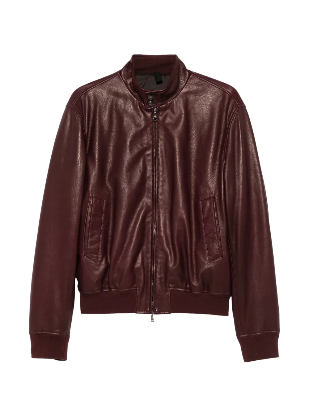 Tagliatore zip-up leather jacket - Rosso