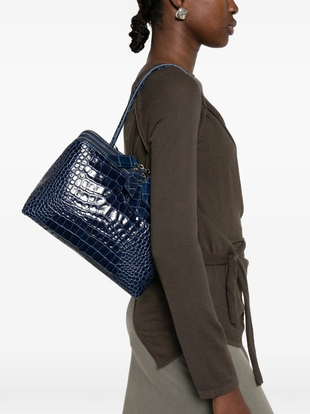 The Attico L'altra di Milano leather shoulder bag Blauw