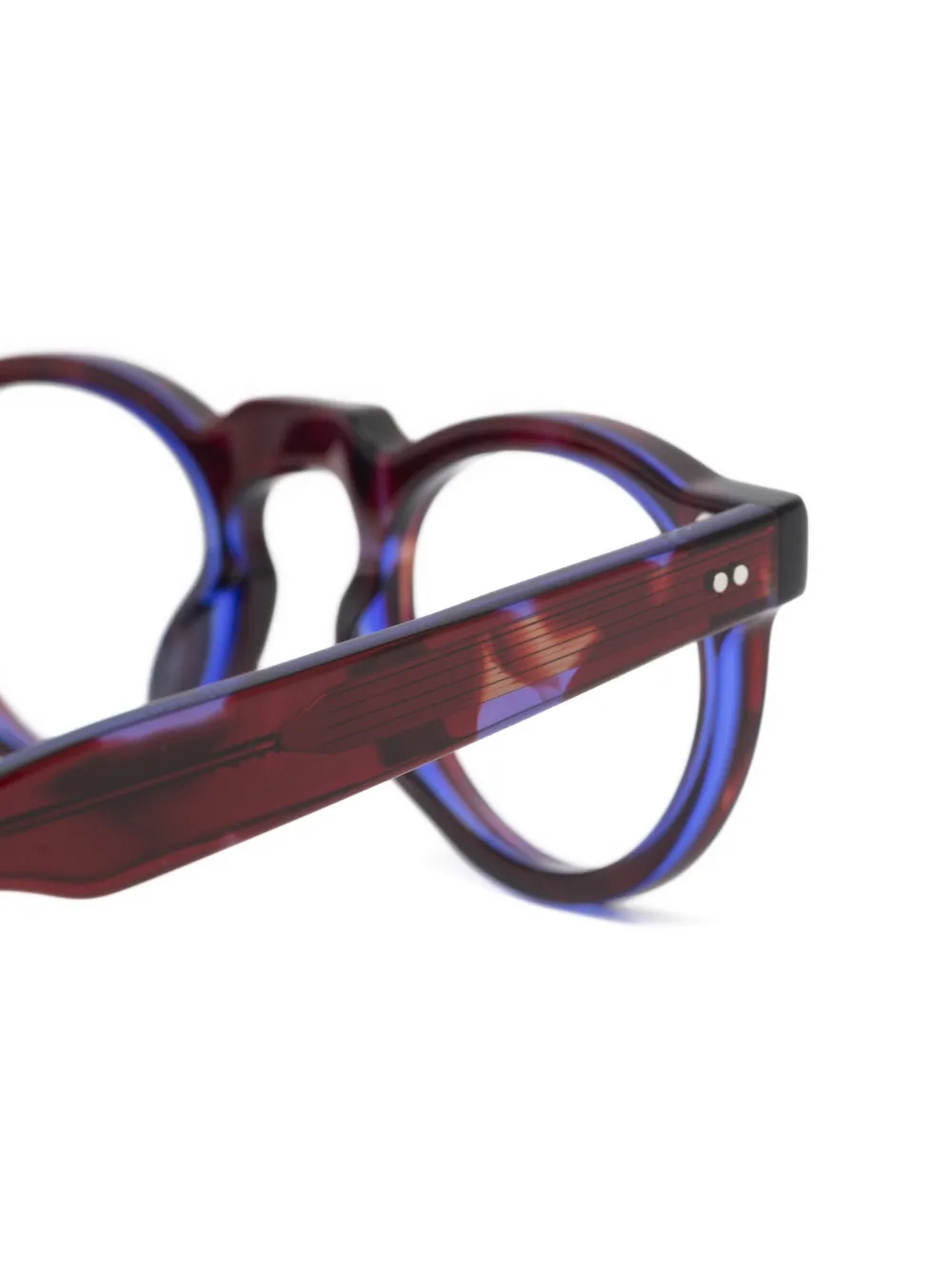 Lesca Coda round-frame glasses Rood