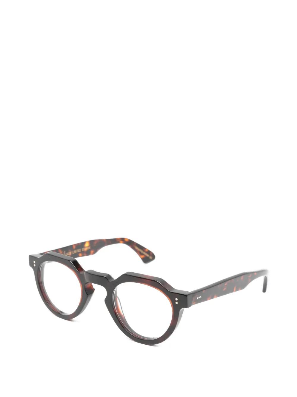 Lesca Crown XL Panto round-frame glasses Bruin
