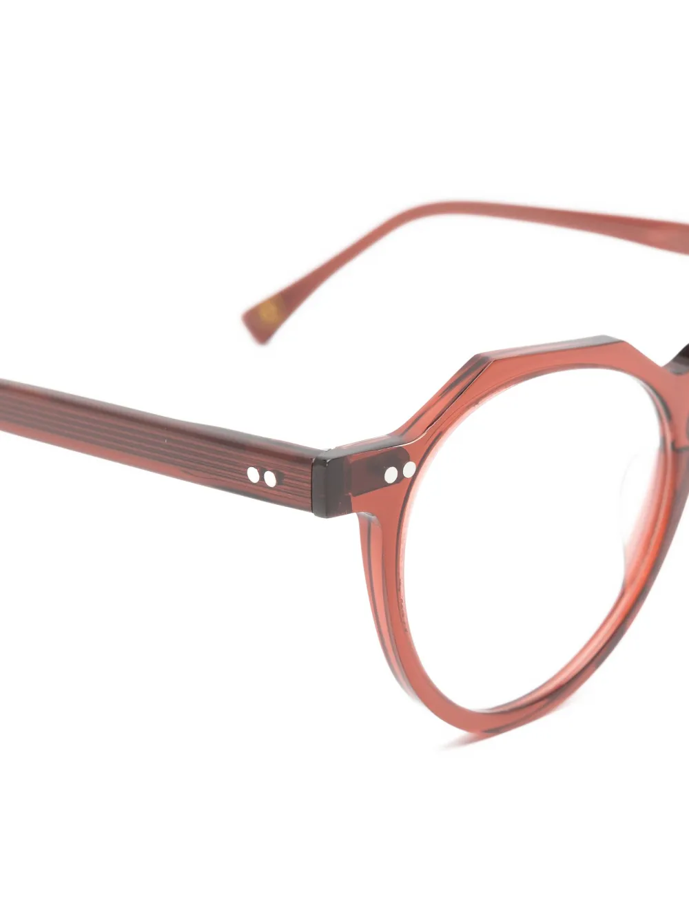 Lesca Bloc bril met geometrisch montuur Rood