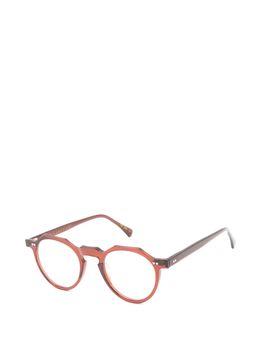 Lesca Bloc bril met geometrisch montuur Rood