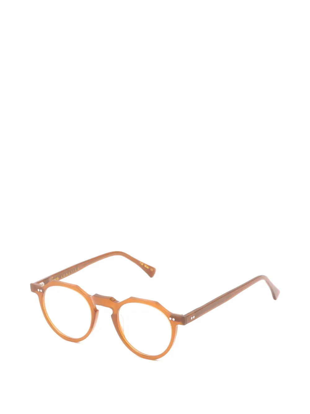 Lesca Bloc round-frame glasses Oranje
