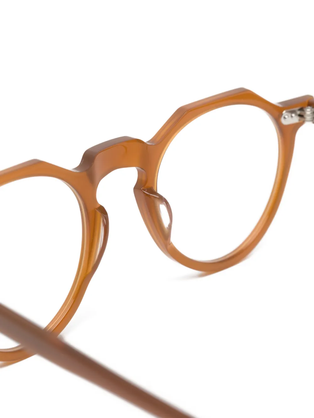 Lesca Bloc round-frame glasses Oranje