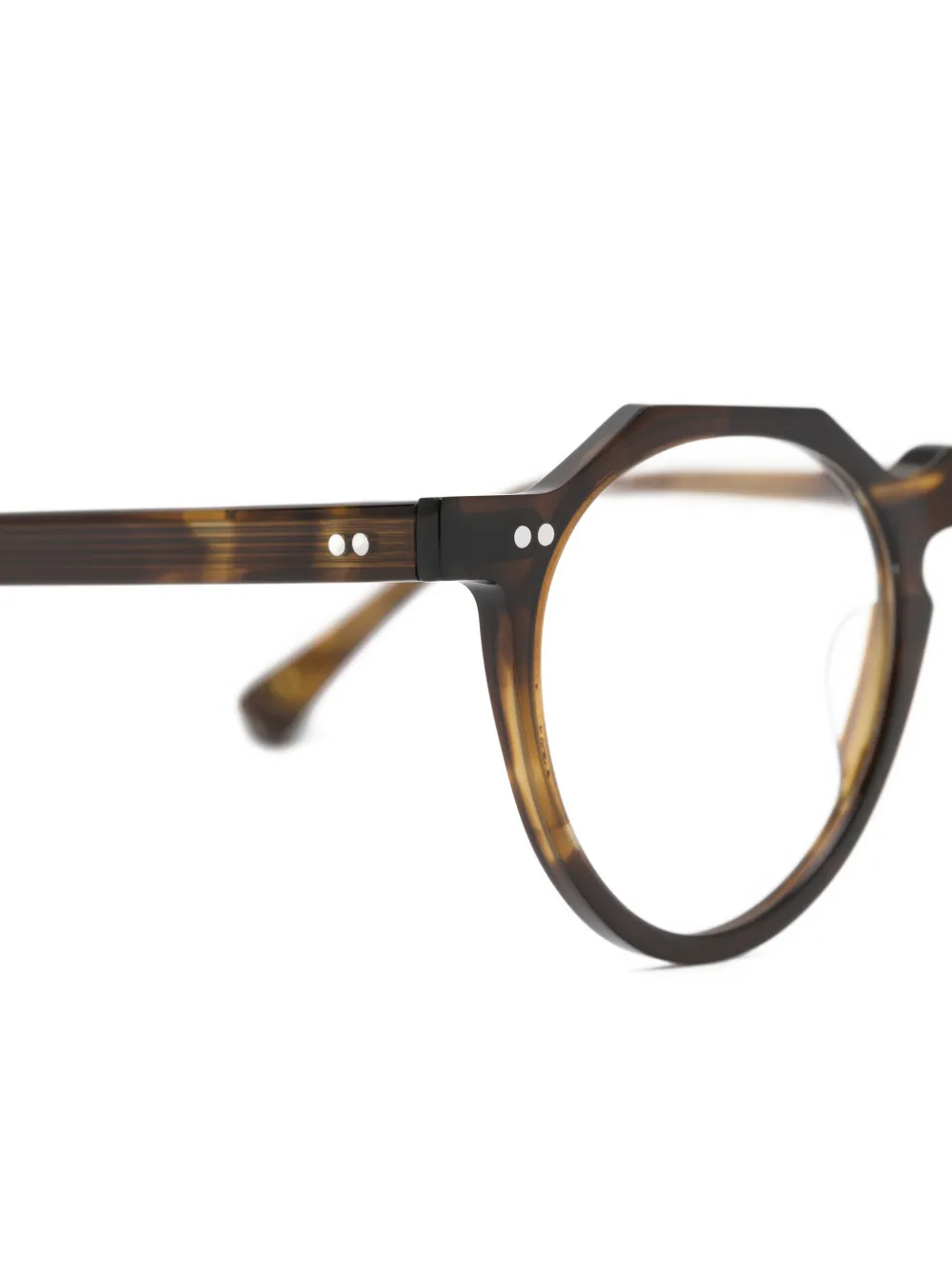 Lesca Bloc geometric-frame glasses Bruin